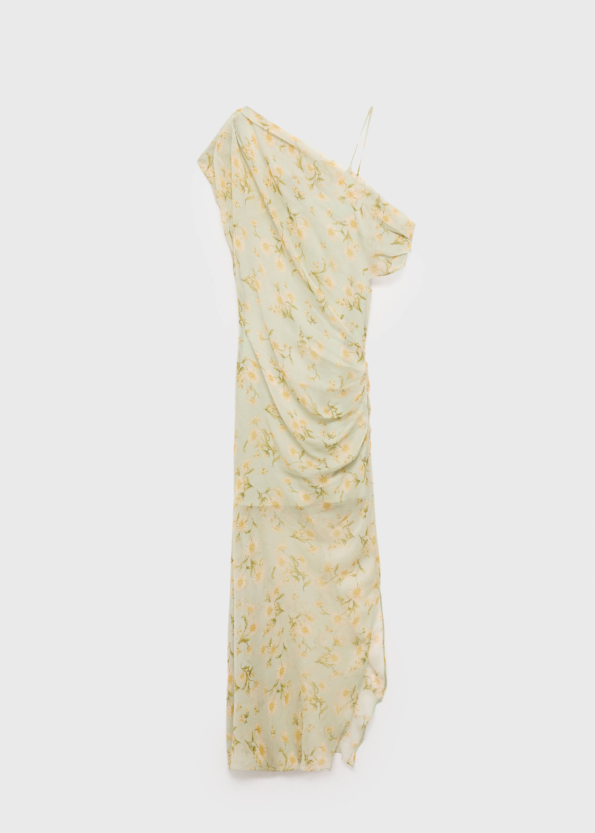 فستان شفاف جزئيًا مزين بالزهور - منتج دون نموذج