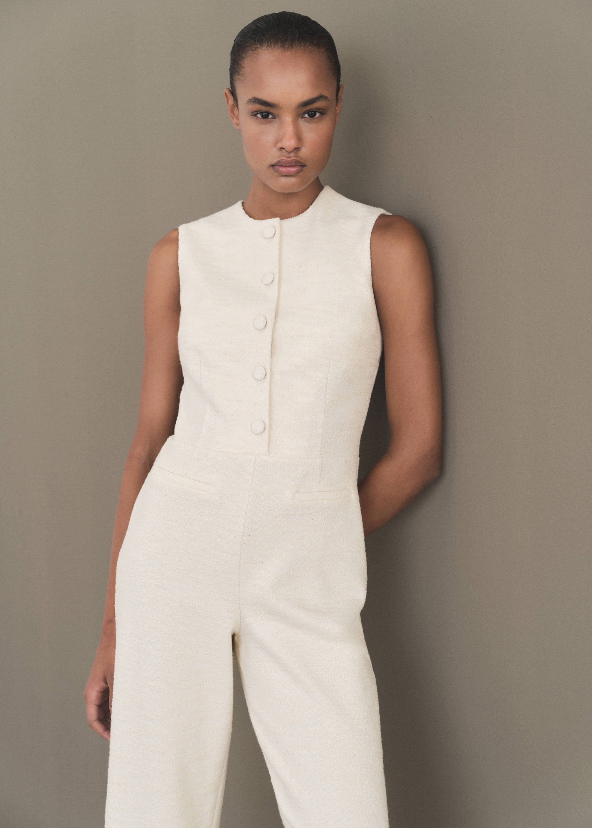 Gombos tweed nadrágruha - Felezősík