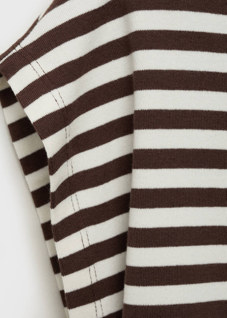 Striped short-sleeved t-shirt — Brown