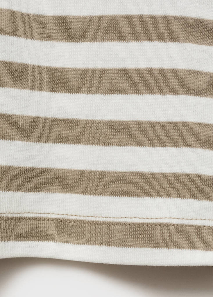 Striped short-sleeved t-shirt — Khaki