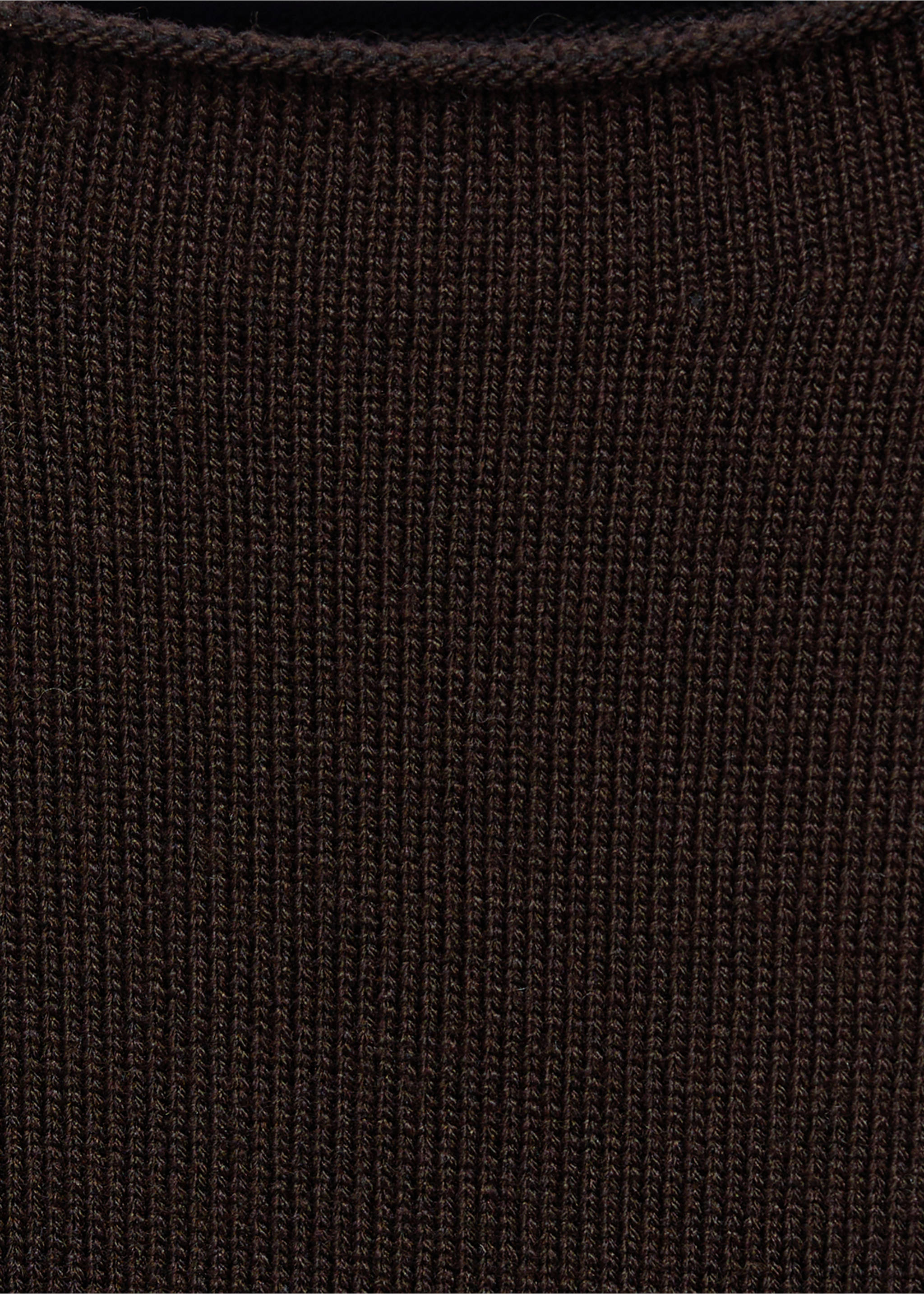 Short-sleeved fine-knit sweater - Details of the article 8, Chocolate. Ref: 87055763-00.
