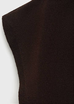 Short-sleeved fine-knit sweater — Chocolate 7