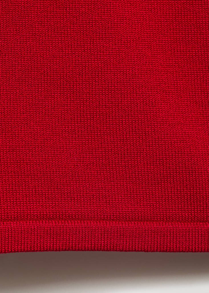 Short-sleeved fine-knit sweater — Red