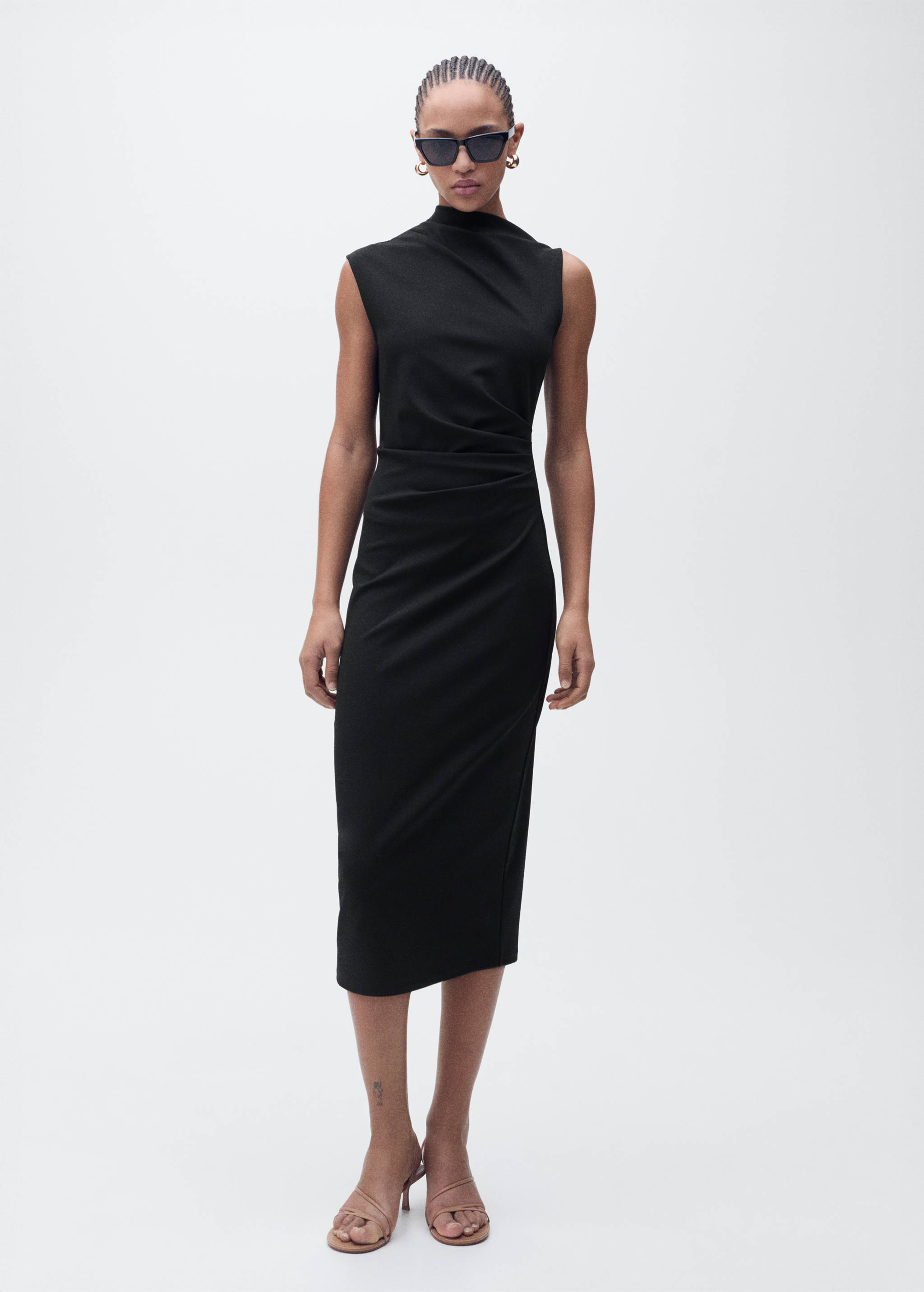 Draped midi-dress - General plane