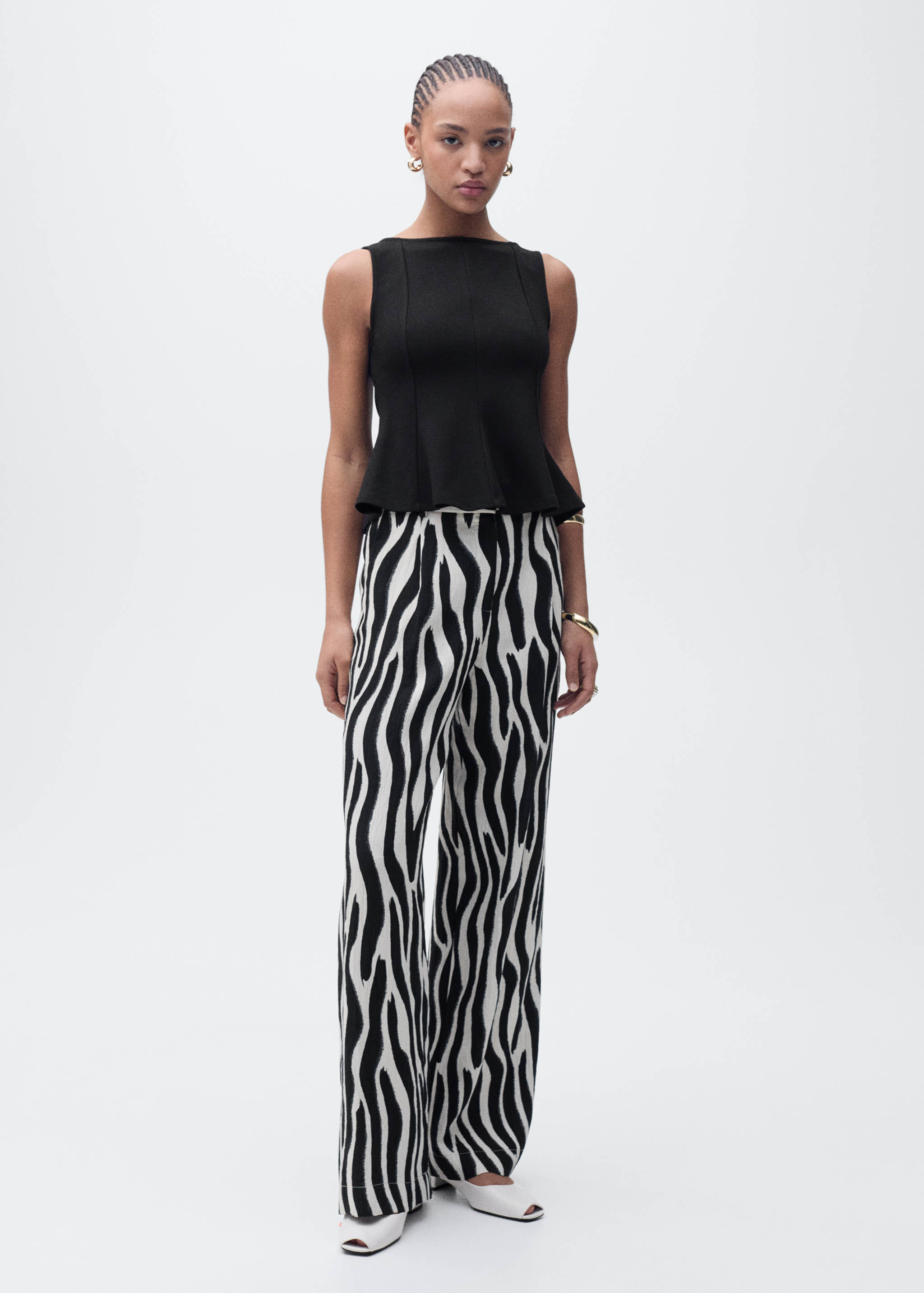 Peplum-Top mit Nahtdetails - Allgemeine Ansicht