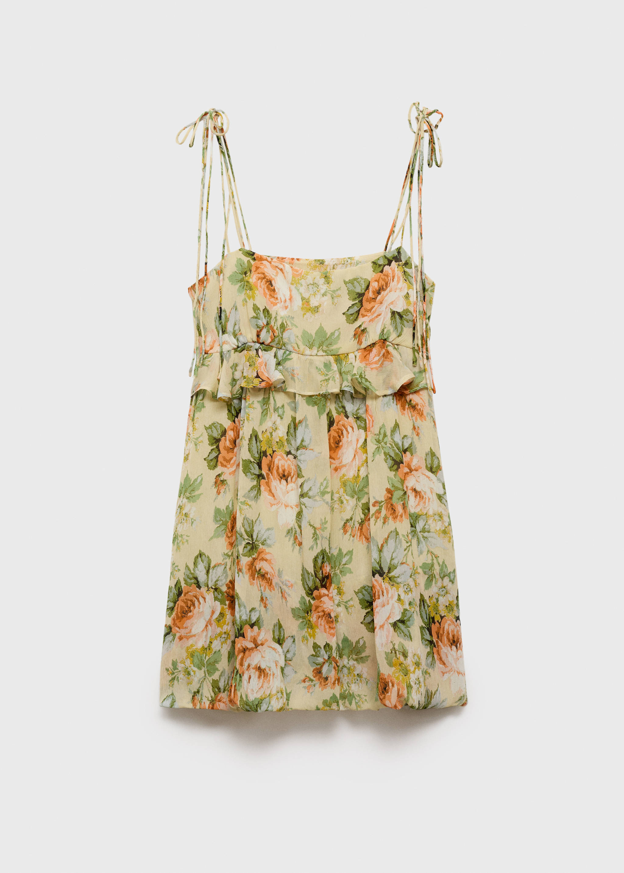 Robe courte à fleurs détail volants - Article sans modèle