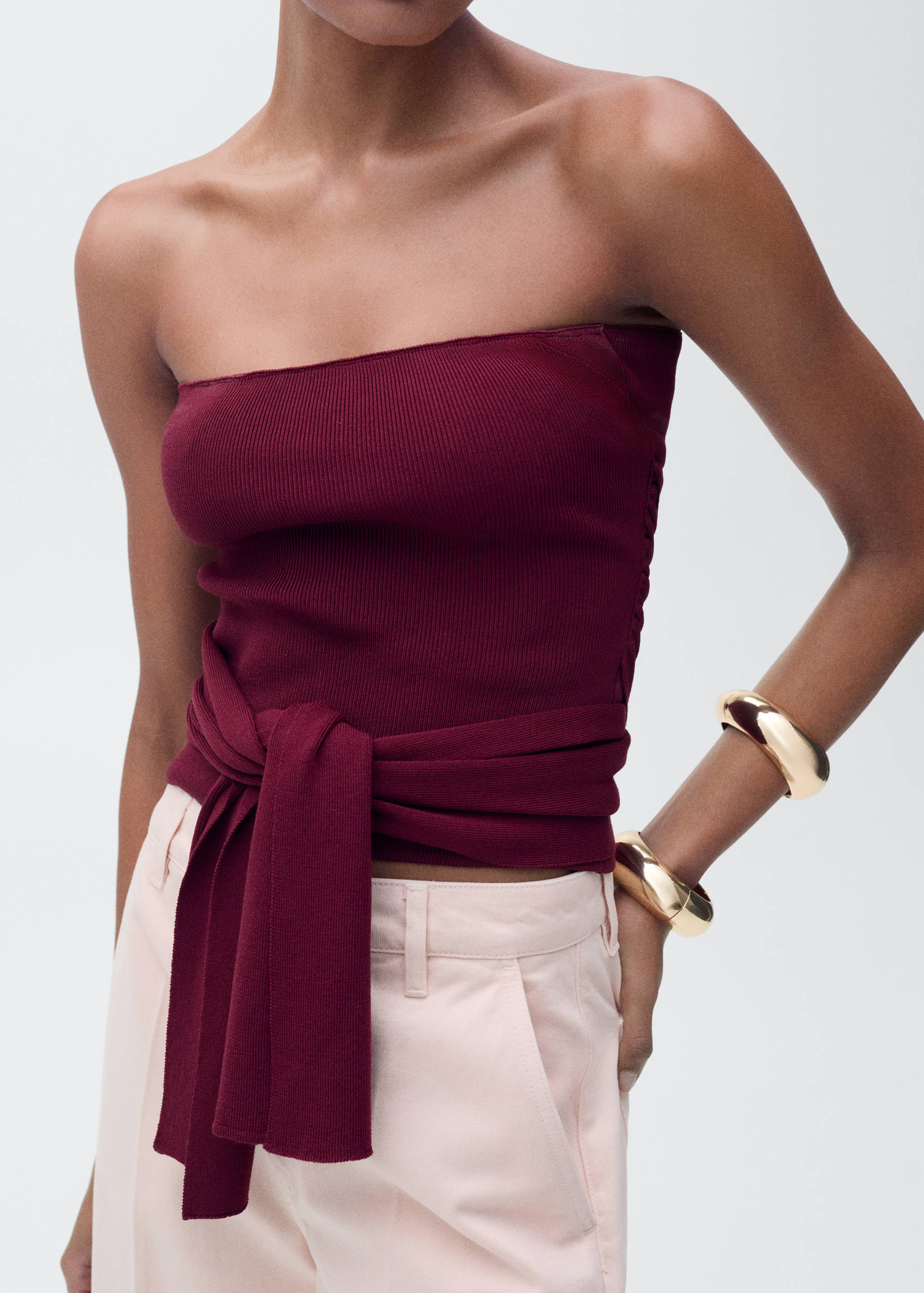 Bandeau top with knot detail - Medium plane