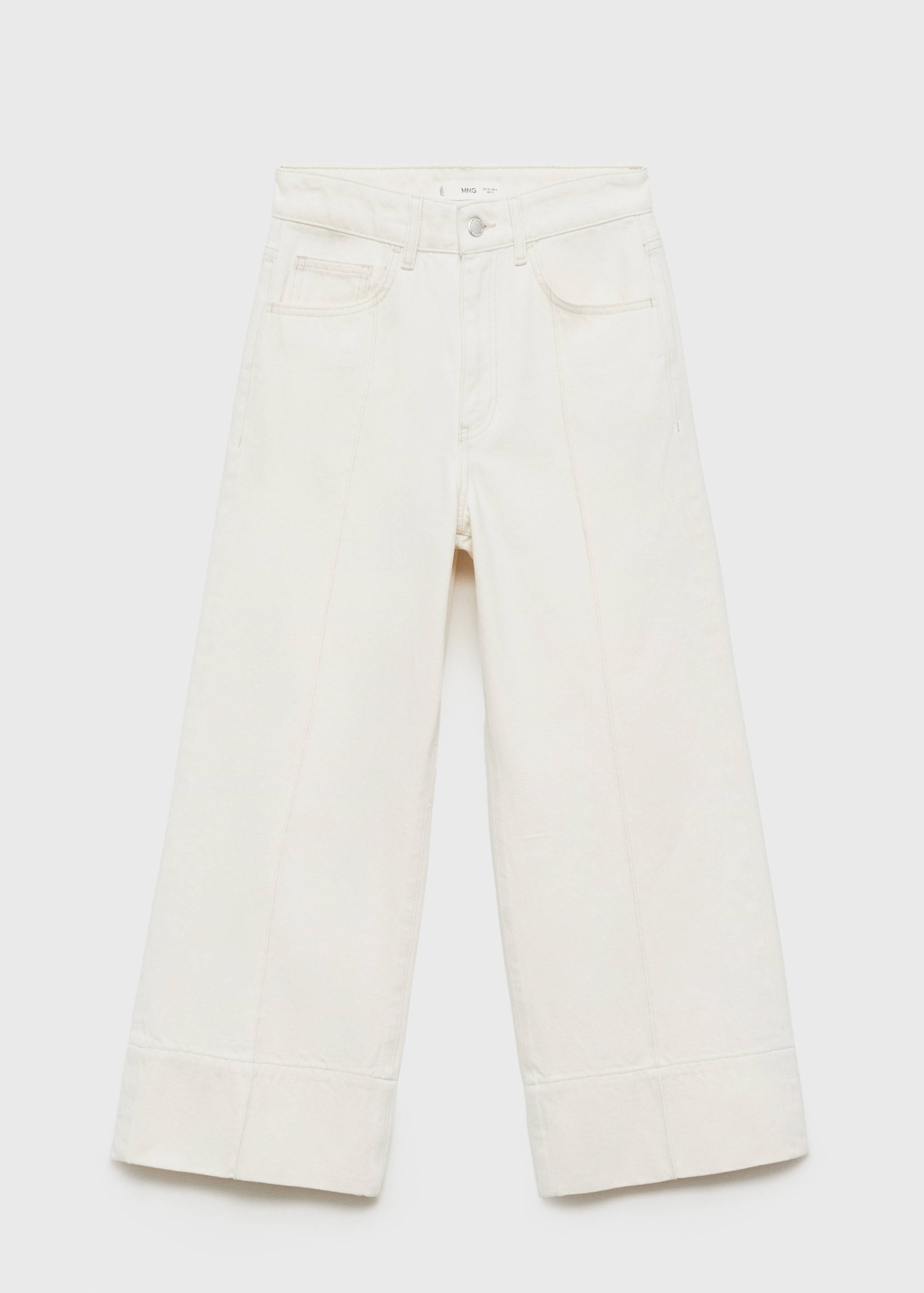 Wide leg cropped jeans with seam detail - Article without model