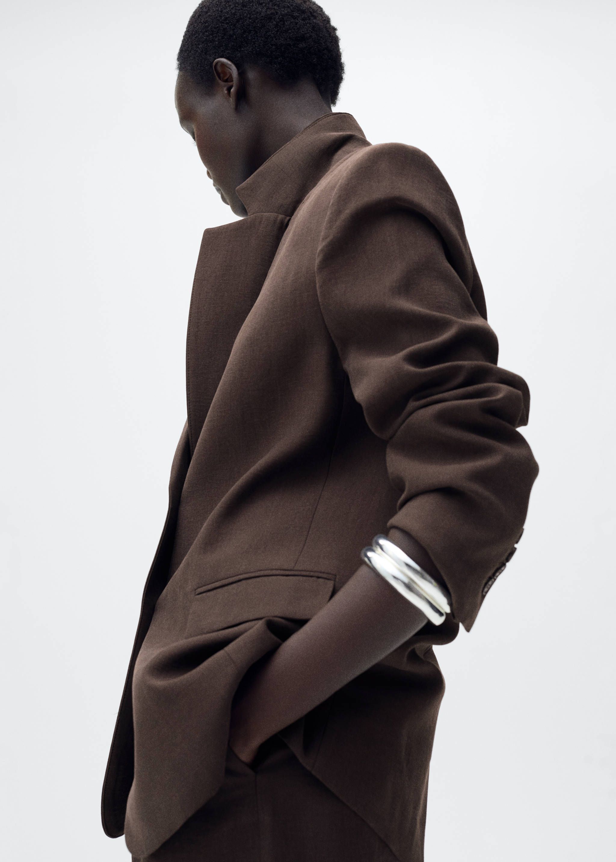 Straight-fit lyocell suit blazer - Medium plane