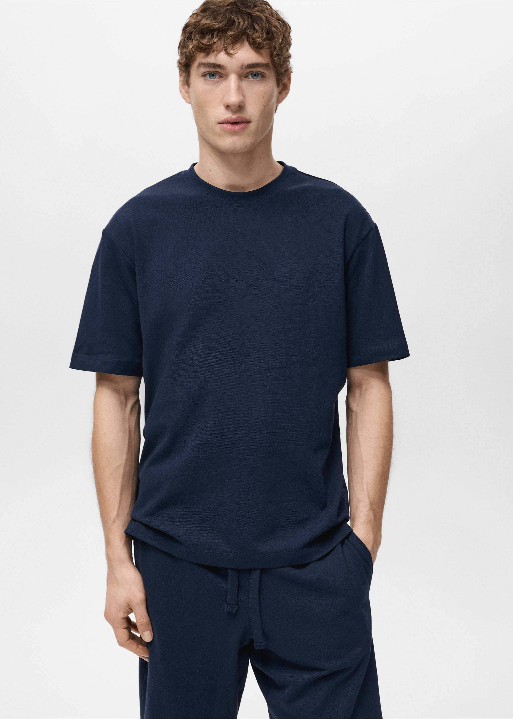 Pack pijama algodón corto - Plano medio, Azul marino oscuro. Ref: 87055916-00.