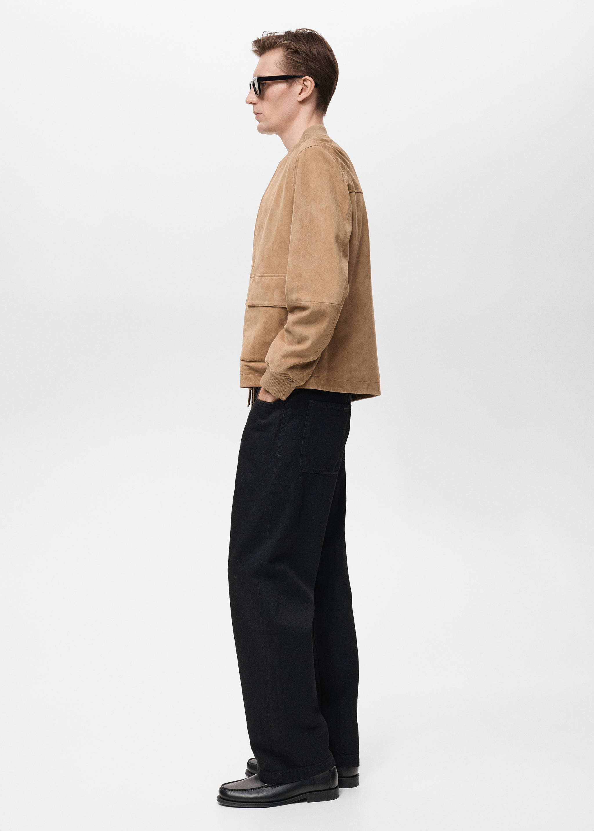 Suede leather bomber jacket - Details of the article 2