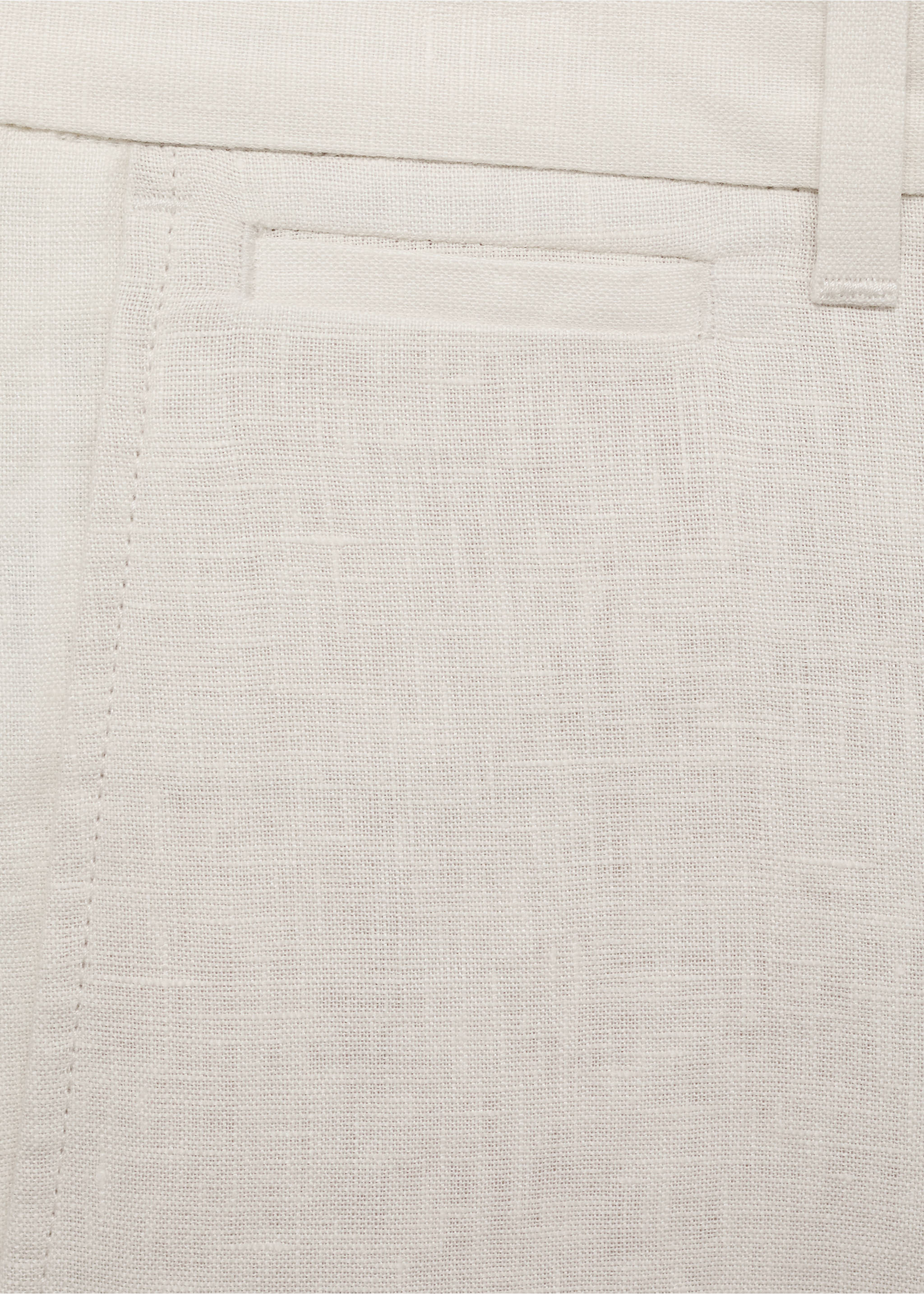 Slim-fit 100% linen bermuda shorts - Details of the article 0, Off White. Ref: 87055919-00.