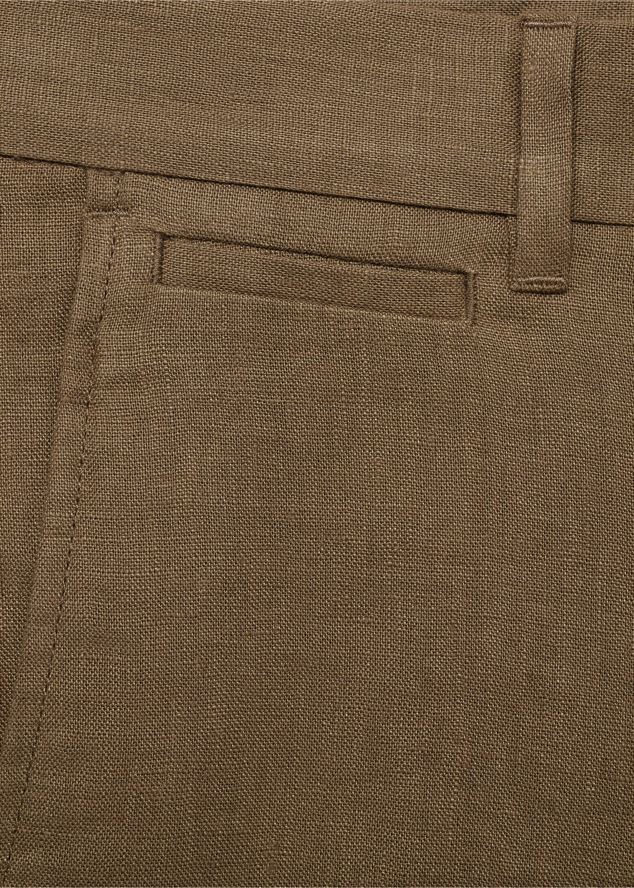 Slim-fit 100% linen bermuda shorts - Details of the article 0, Medium Green. Ref: 87055919-00.