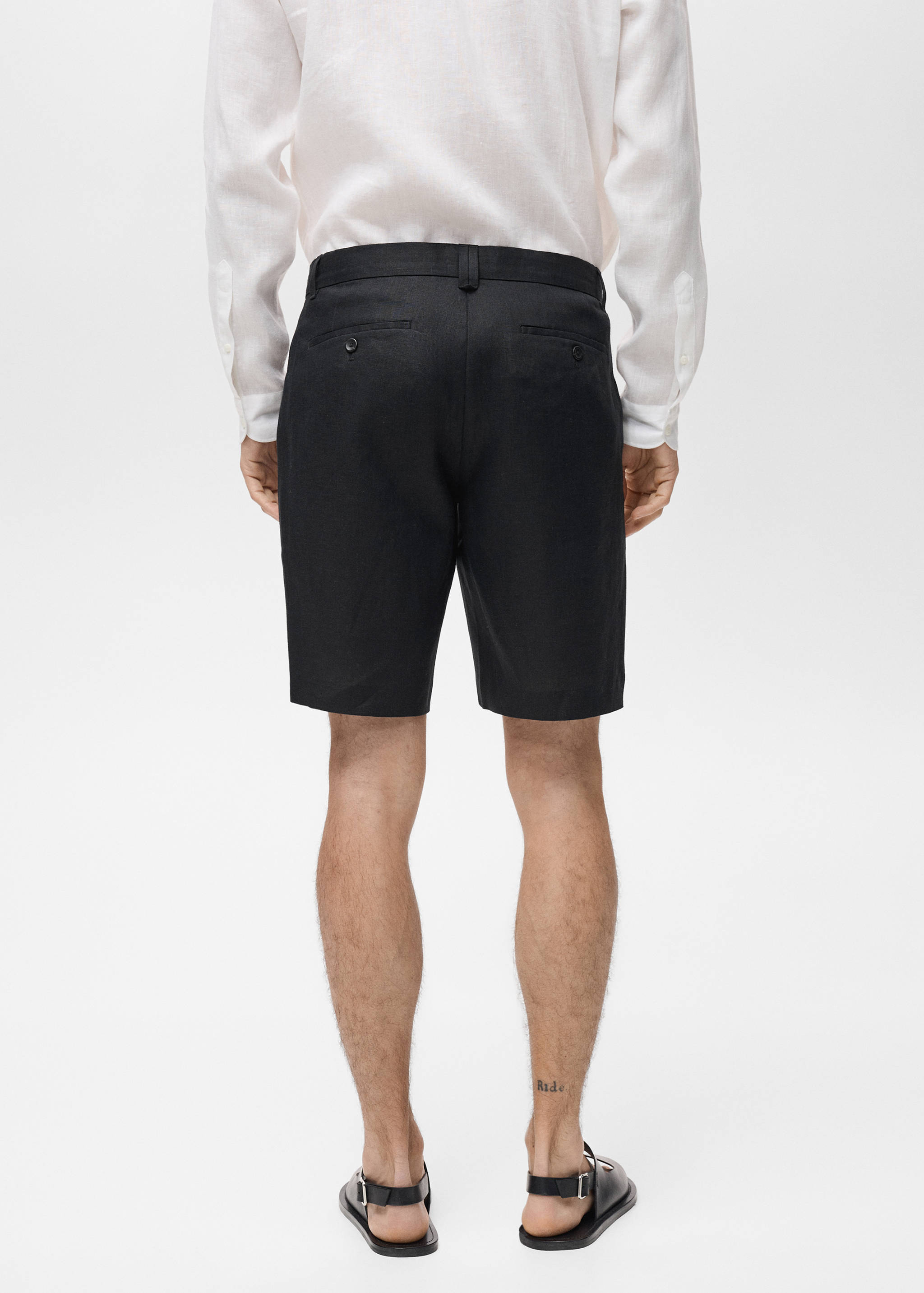 Bermudas slim fit 100% lino - Reverso del artículo