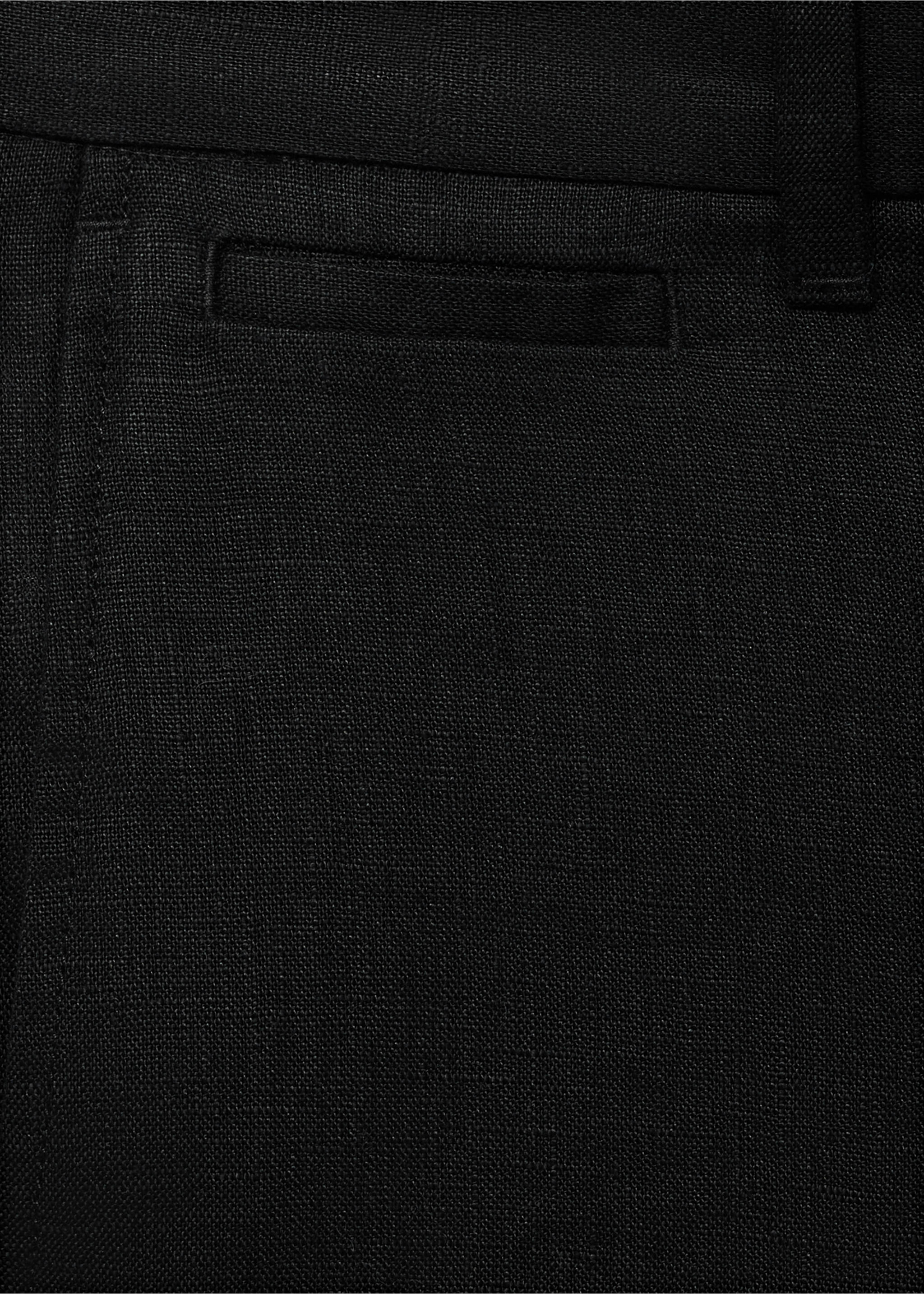 Slim-fit 100% linen bermuda shorts - Details of the article 0, Black. Ref: 87055919-00.