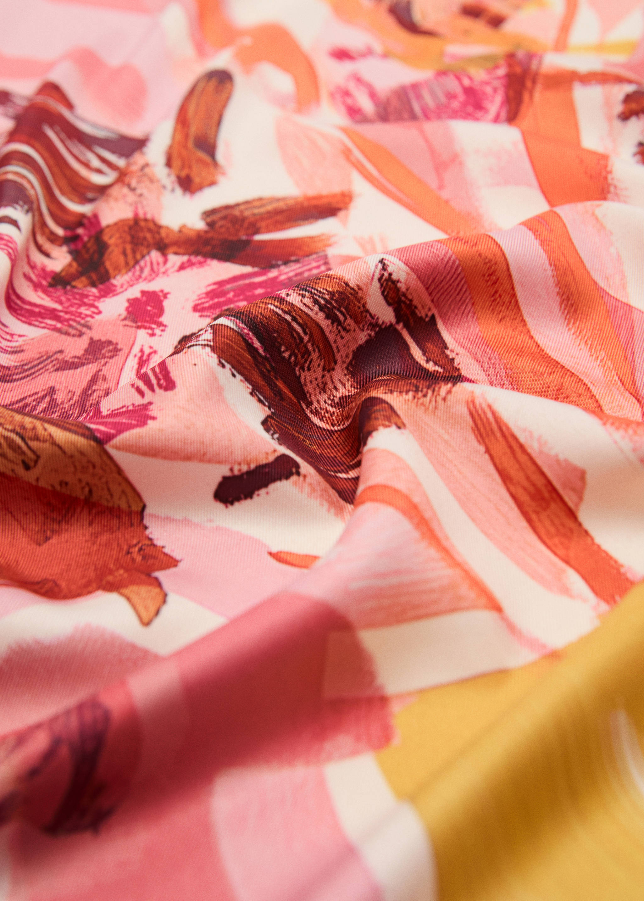 Floral satin scarf - Medium plane