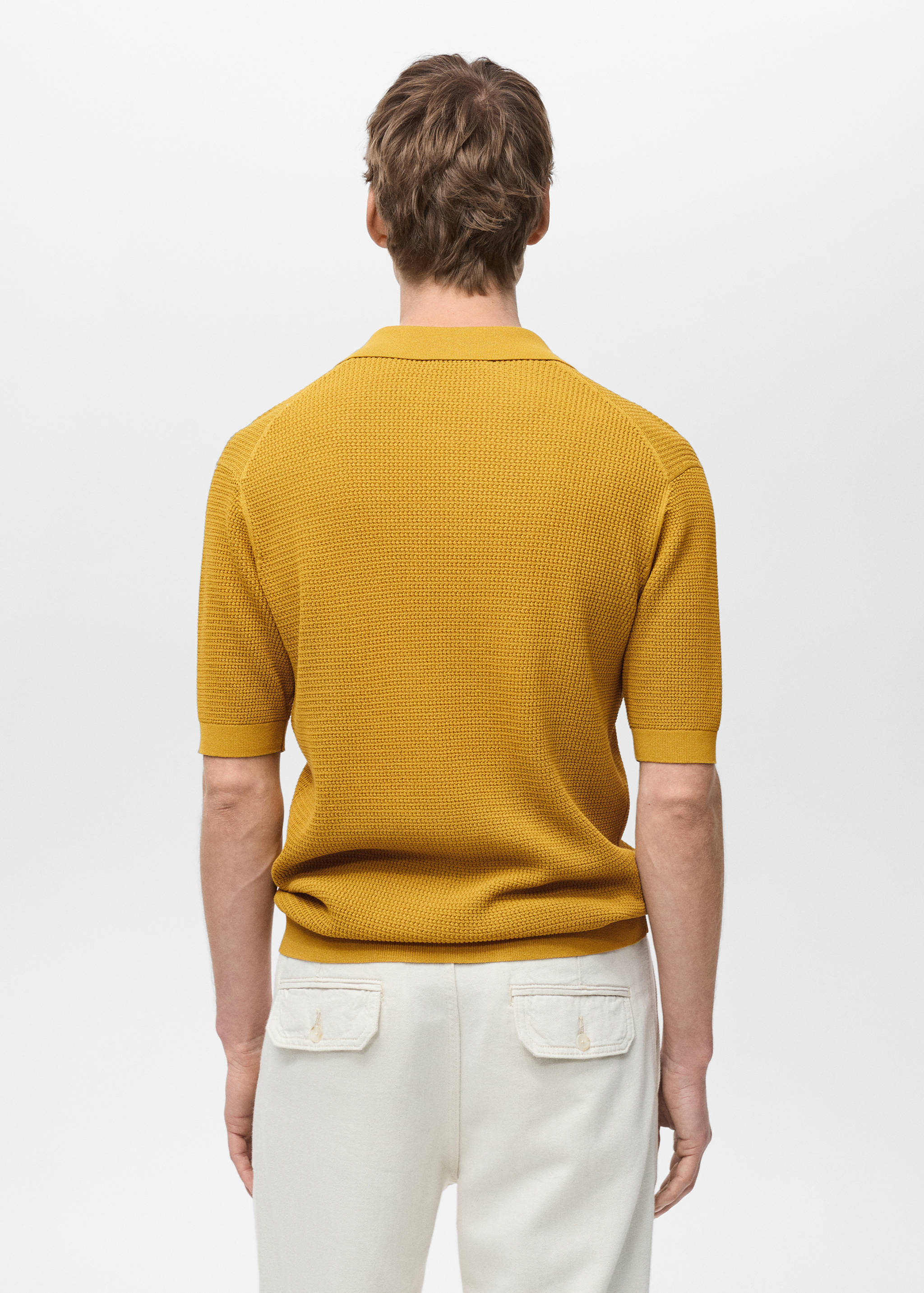Structured fine-knit polo shirt - Reverse of the article