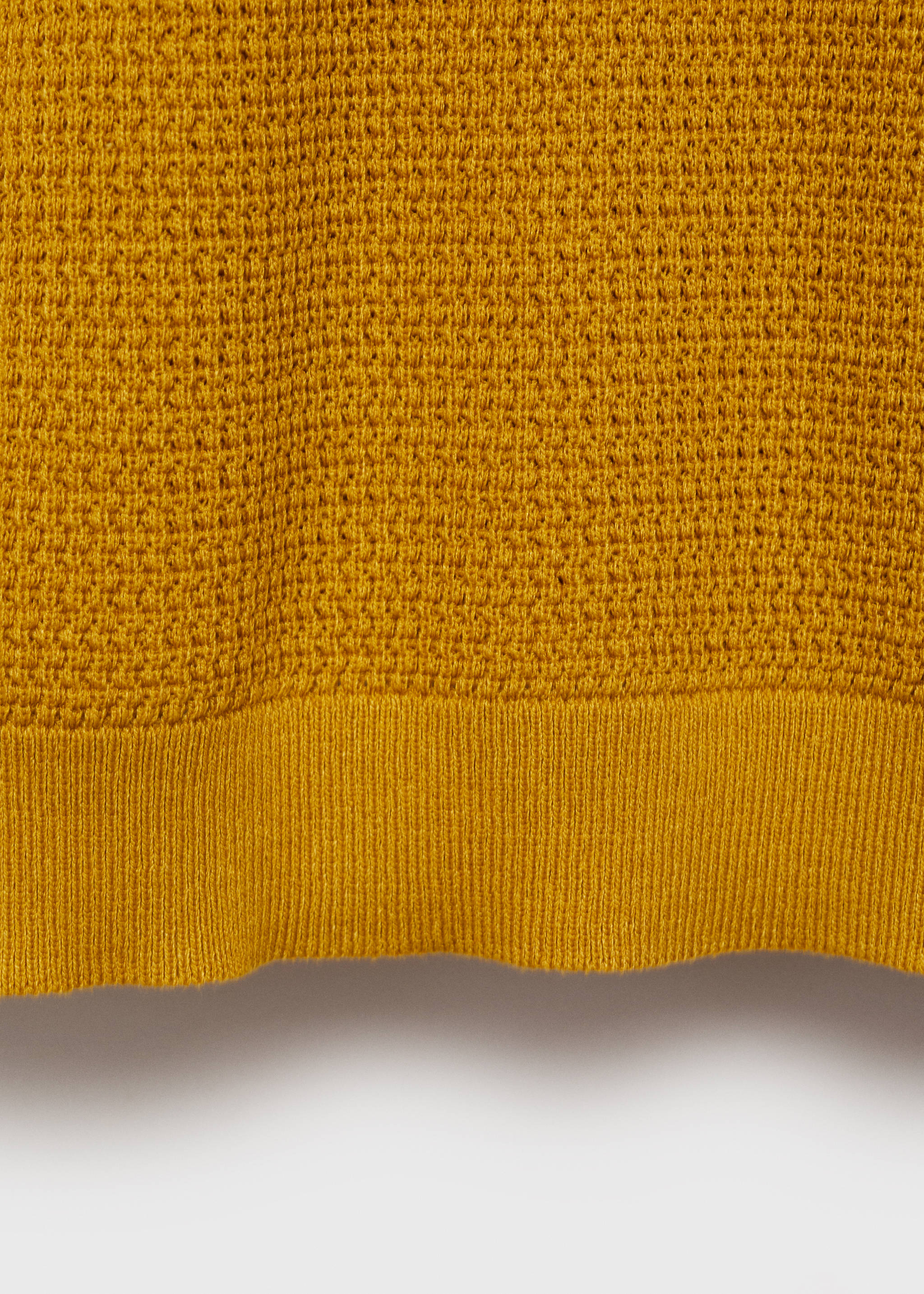 Structured fine-knit polo shirt - Details of the article 0