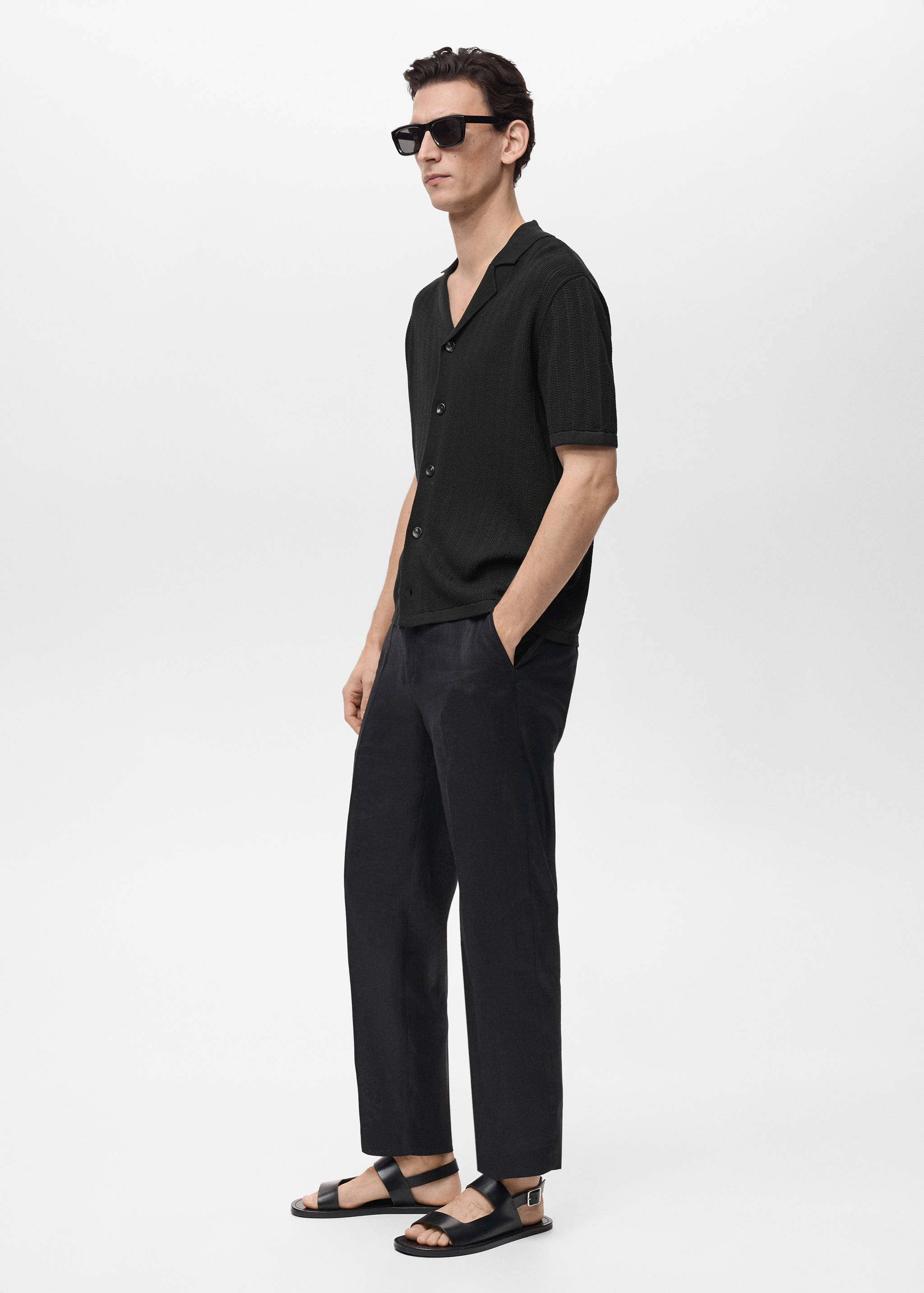 Strickhemd mit Pointelle-Details - Detail des Artikels 2