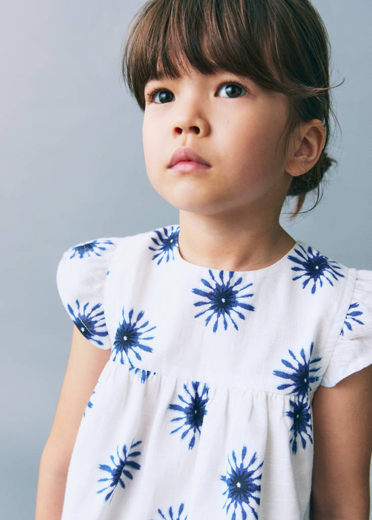 Printed cotton blouse — White