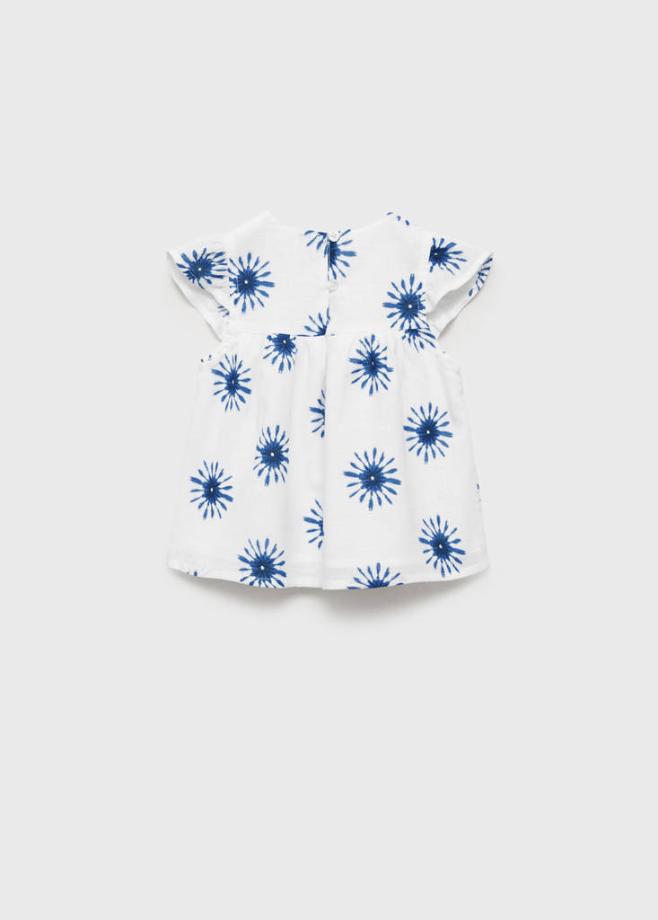 Printed cotton blouse — White