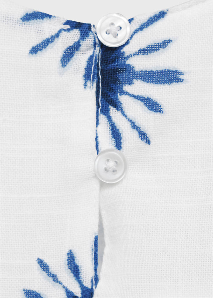 Printed cotton blouse — White