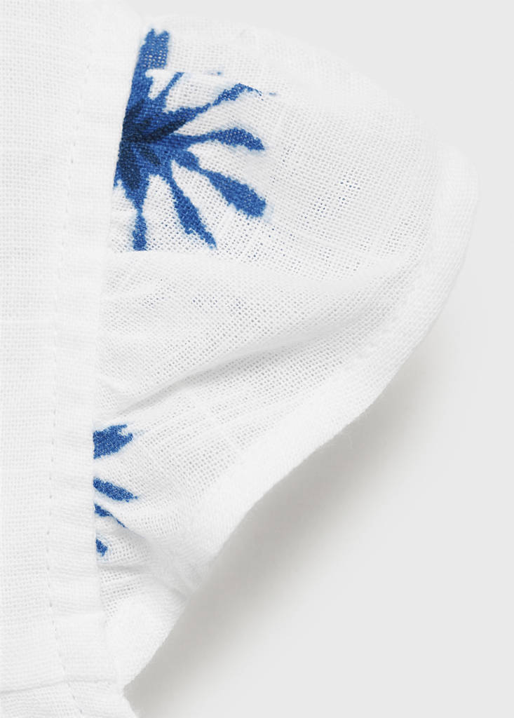 Printed cotton blouse — White