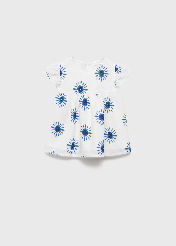 Printed cotton blouse — White