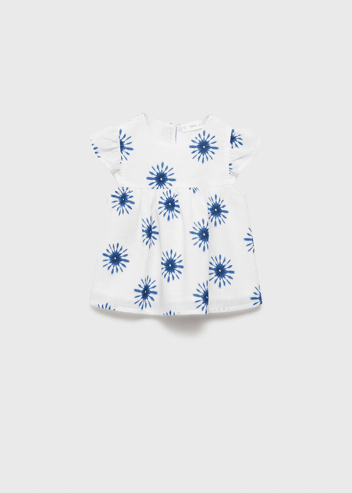 Printed cotton blouse — White