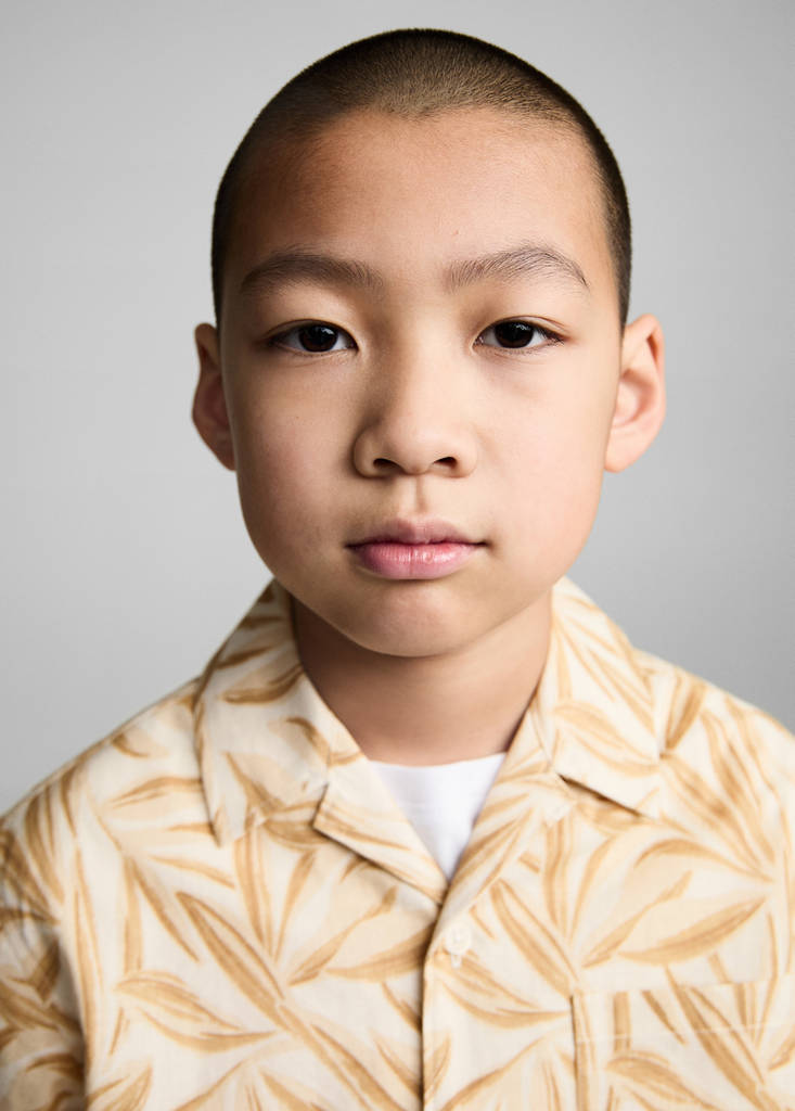Short sleeved cotton shirt — Ochre