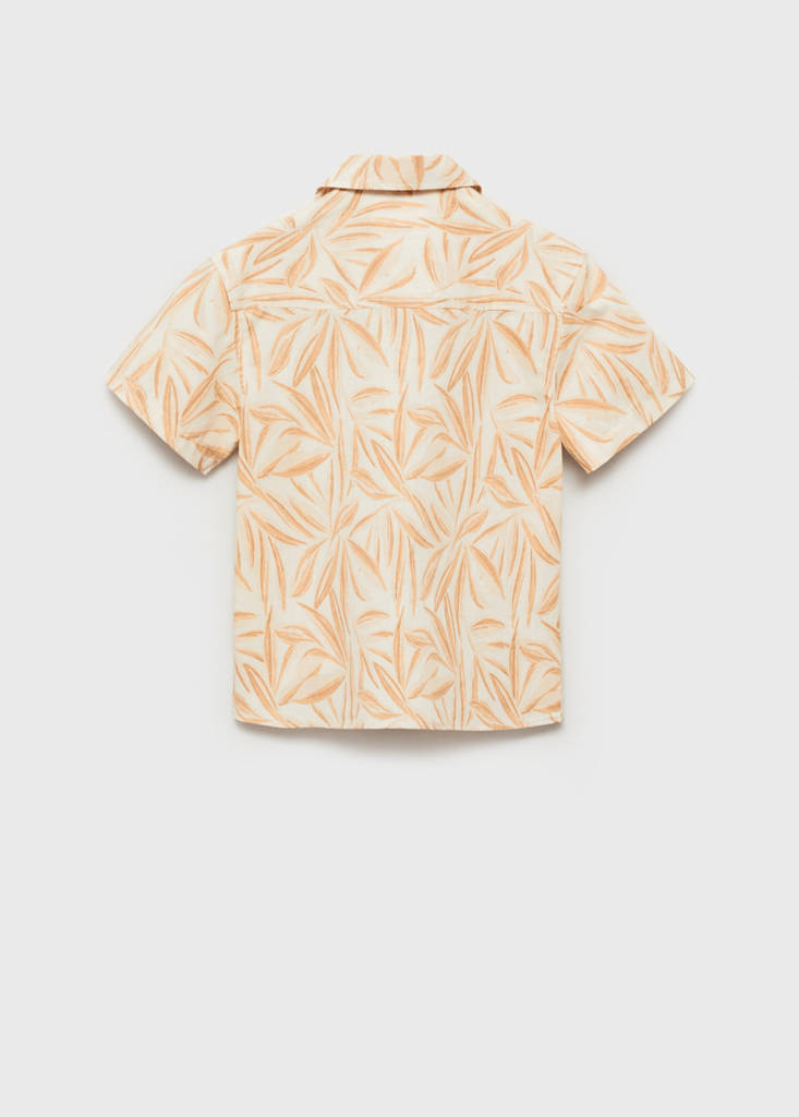 Short sleeved cotton shirt — Ochre