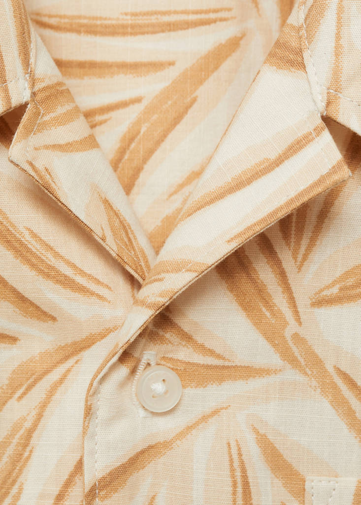 Short sleeved cotton shirt — Ochre