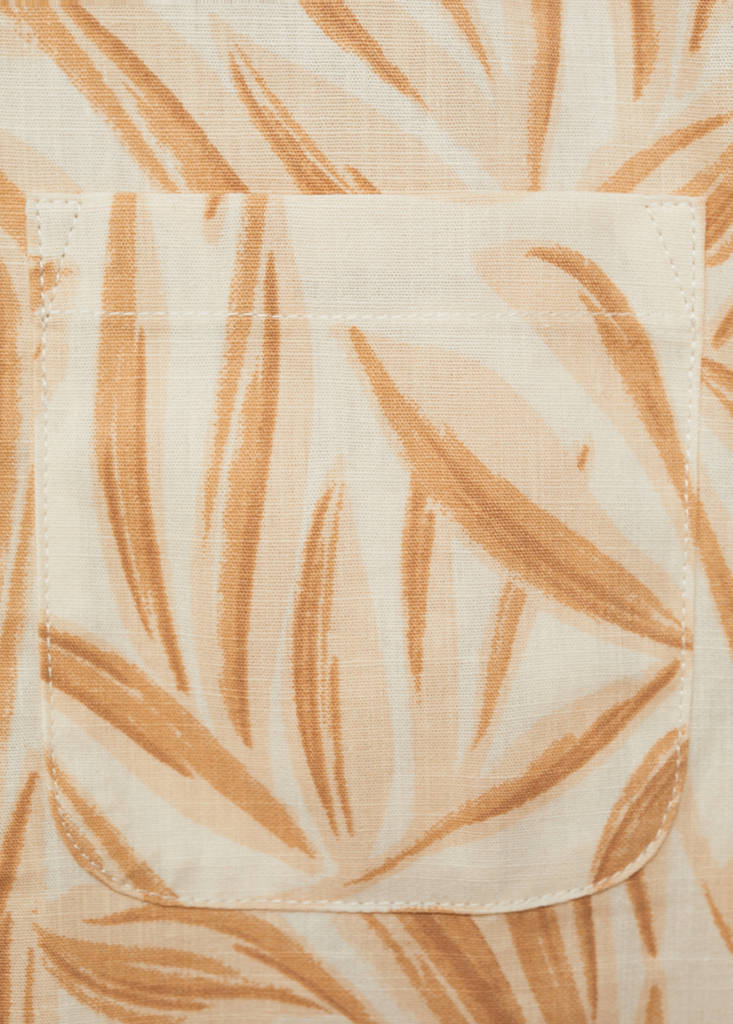 Short sleeved cotton shirt — Ochre
