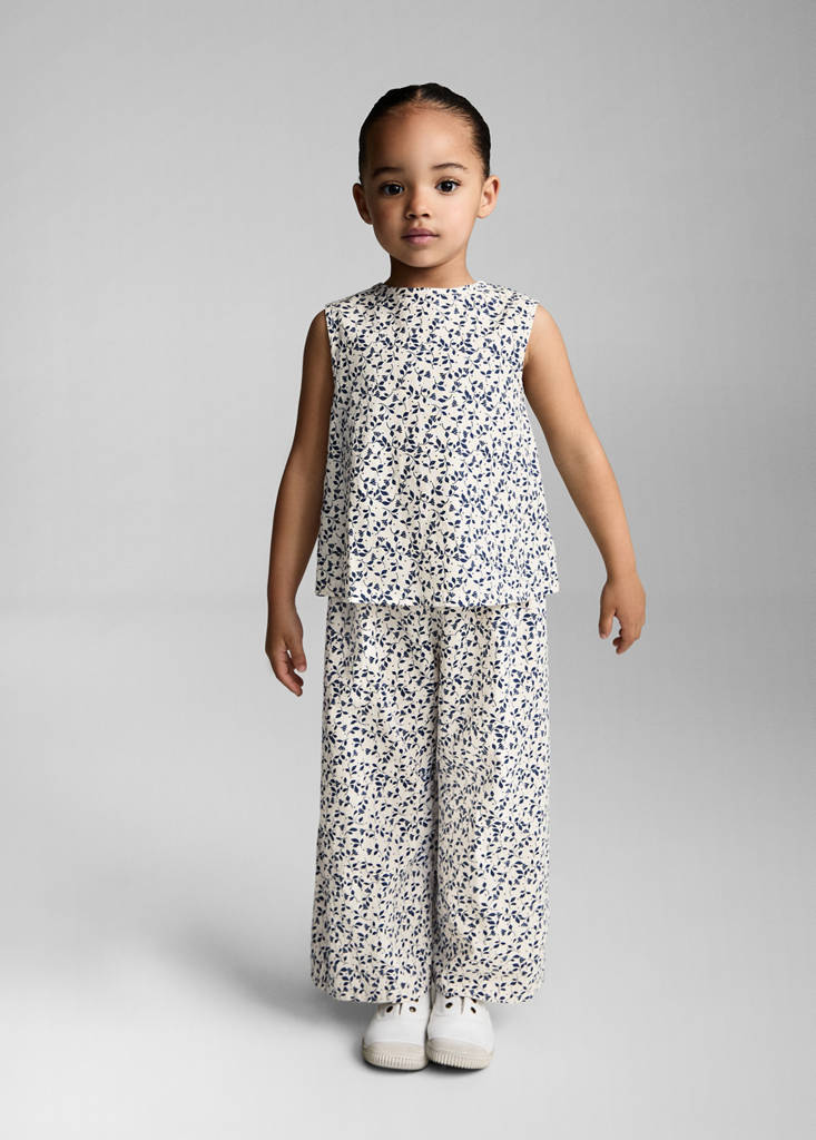 Sleeveless printed blouse — White
