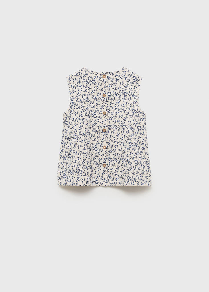 Sleeveless printed blouse — White
