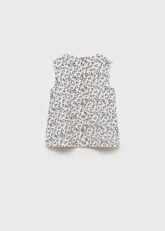 Sleeveless printed blouse — White 6