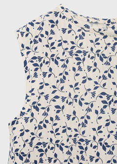Sleeveless printed blouse — White 4