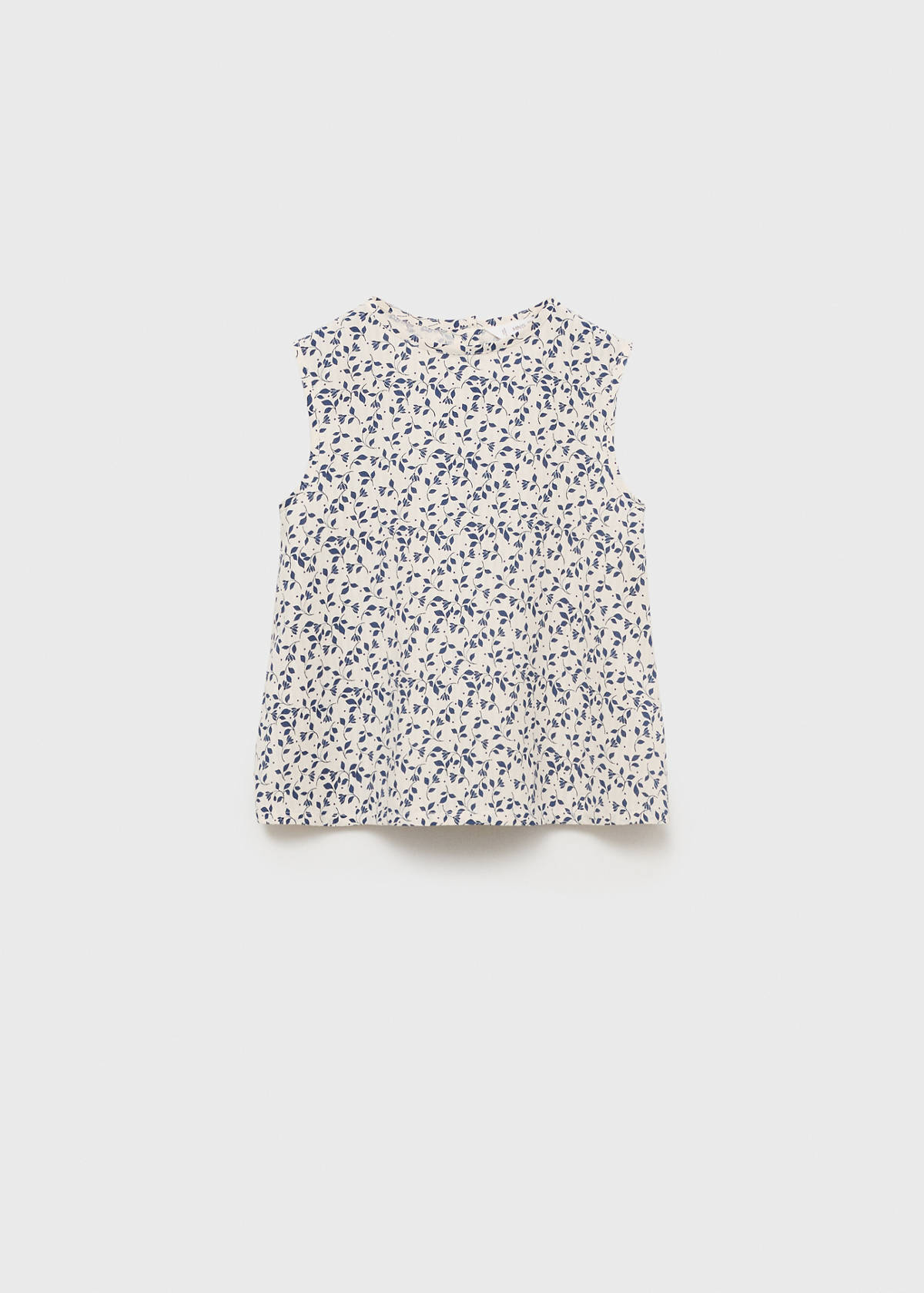 Sleeveless printed blouse — White