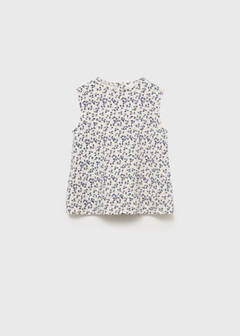 Sleeveless printed blouse — White 3