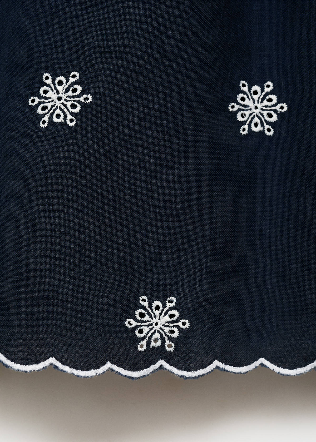 Embroidered detail dress — Dark Navy