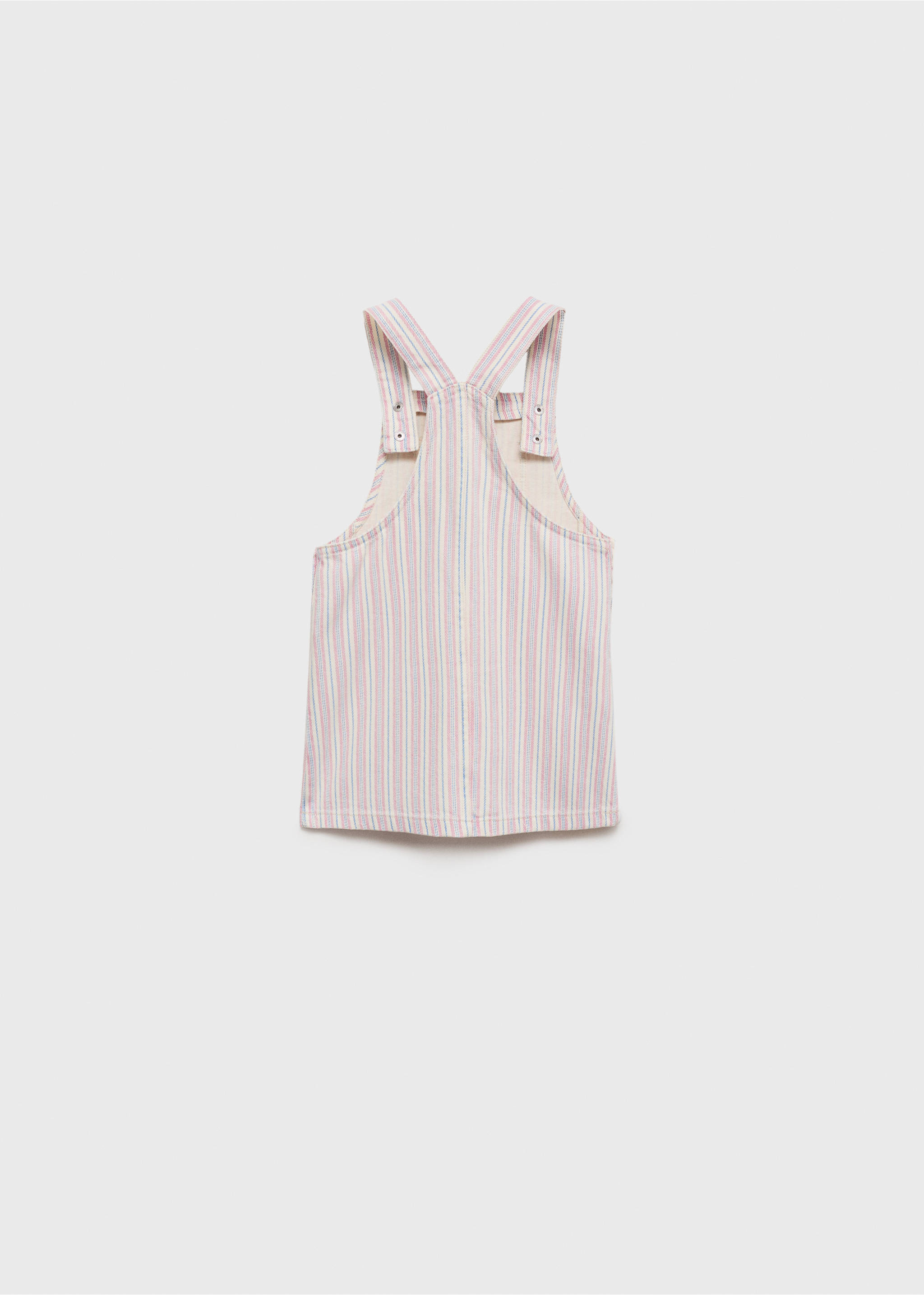 Striped denim pinafore - Reverse of the article, Ecru. Ref: 87055947-00.