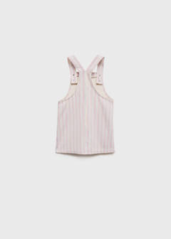 Striped denim pinafore — Ecru 4