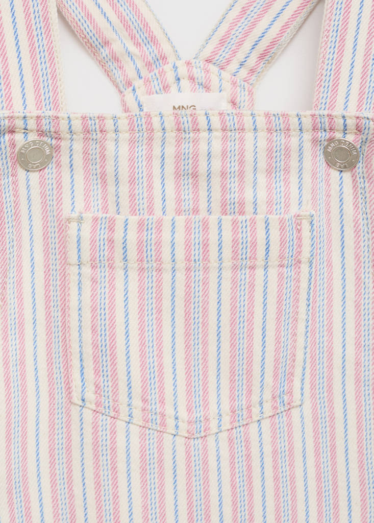 Striped denim pinafore — Ecru