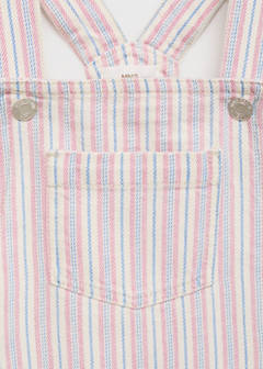 Striped denim pinafore — Ecru 3