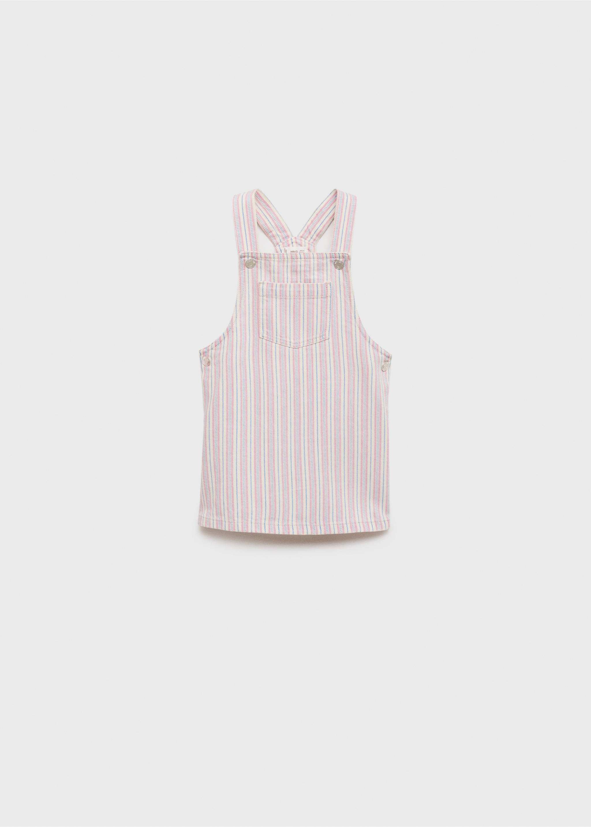 Striped denim pinafore - Article without model, Ecru. Ref: 87055947-00.