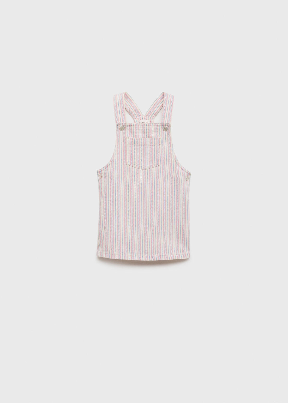 Striped denim pinafore — Ecru