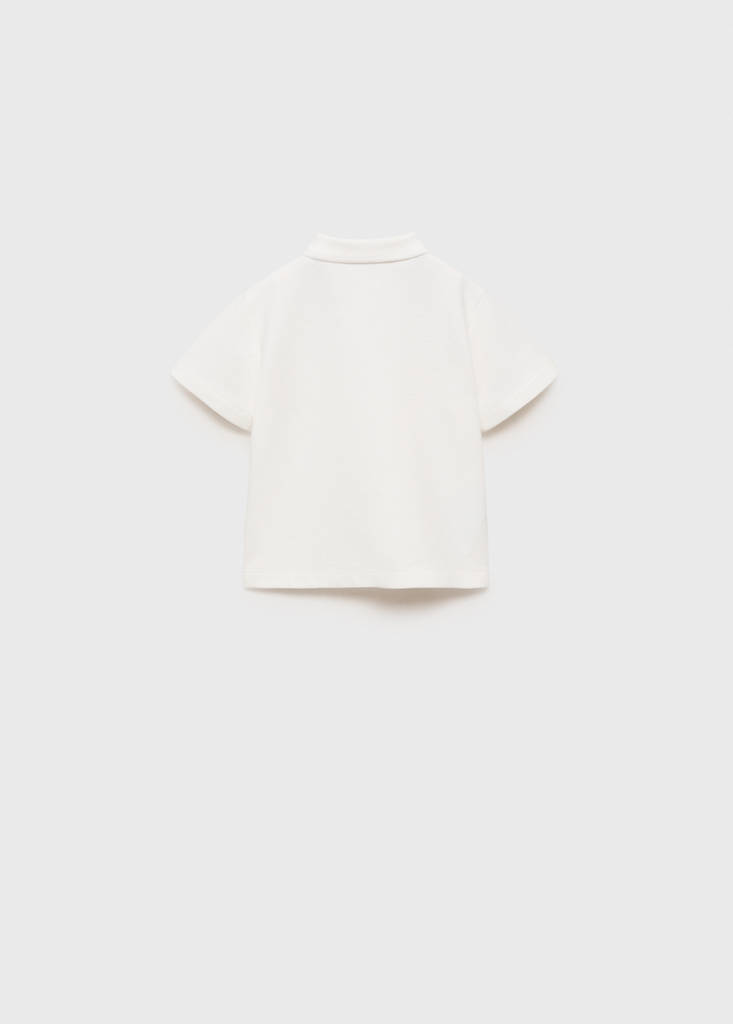 Textured knitted polo shirt — Off White