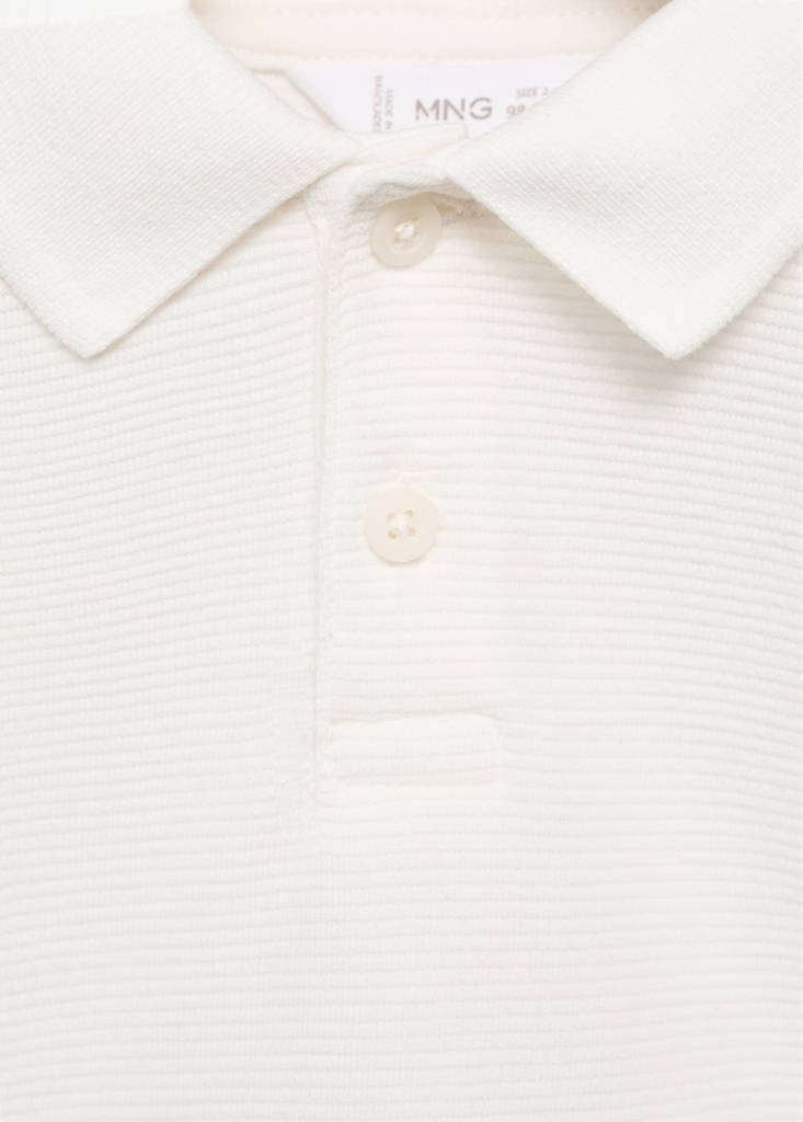 Textured knitted polo shirt — Off White
