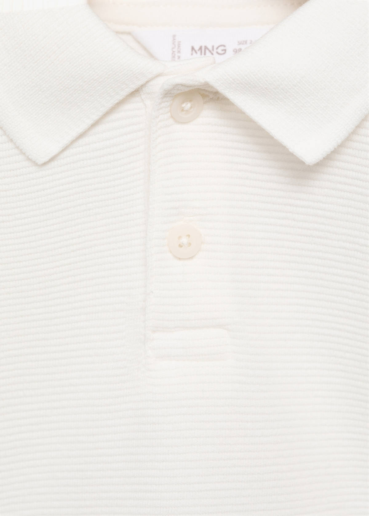 Textured knitted polo shirt — Off White