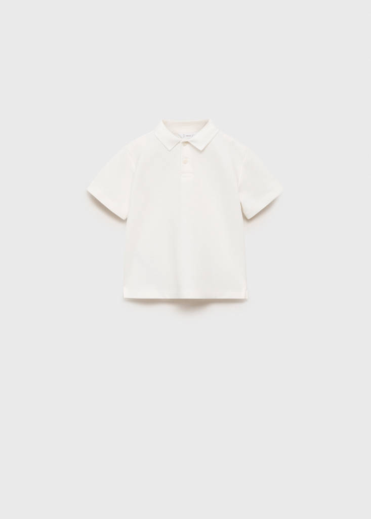 Textured knitted polo shirt — Off White
